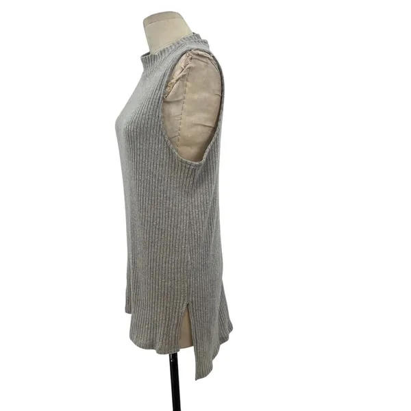 Anthropologie‎ Ro & De Rib Tunic Tank Top Sleeveless Turtleneck Gray Size Small - Image 7