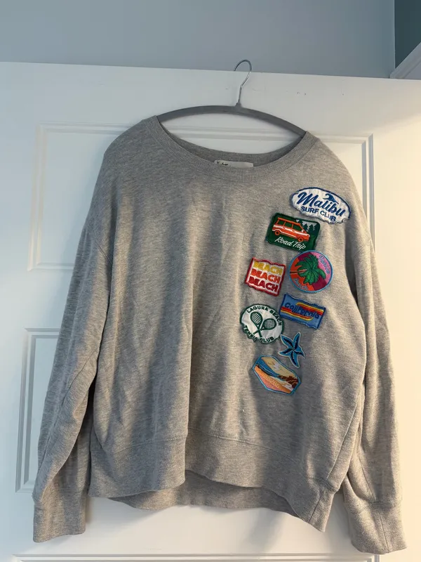 Grey patchwork crewneck Gray Size L - Image 3
