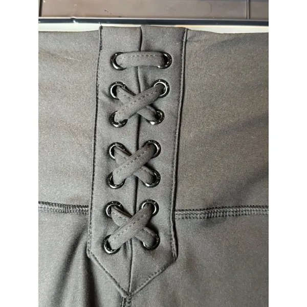 WEWOREWHAT Black Lace Up Biker High Rise‎ Athletic Shorts Size S NWT - Image 5
