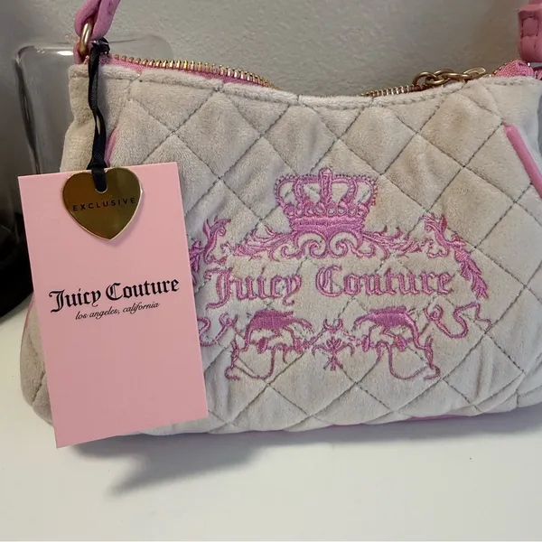Juicy Couture beige Pink Quilted Women's Bag mini bag - Image 2