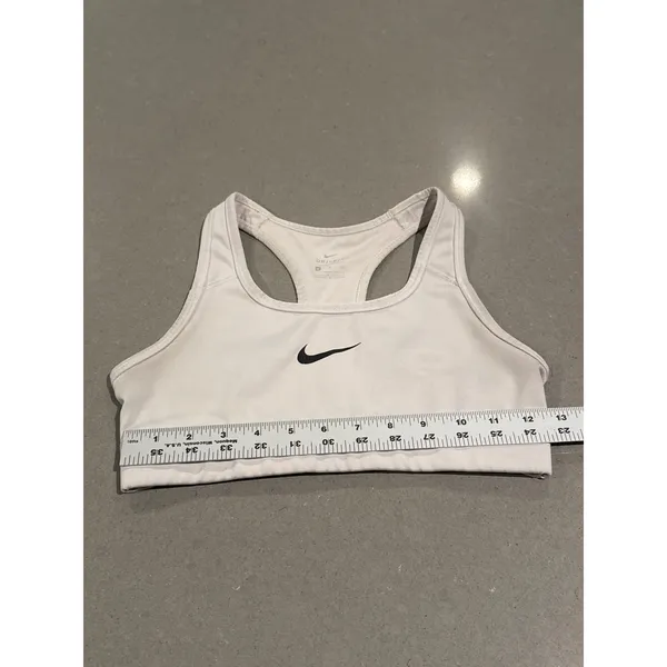 Nike Dri-FIT Sports‎ Bra Padded Racerback White Workout Activewear Top - Image 3