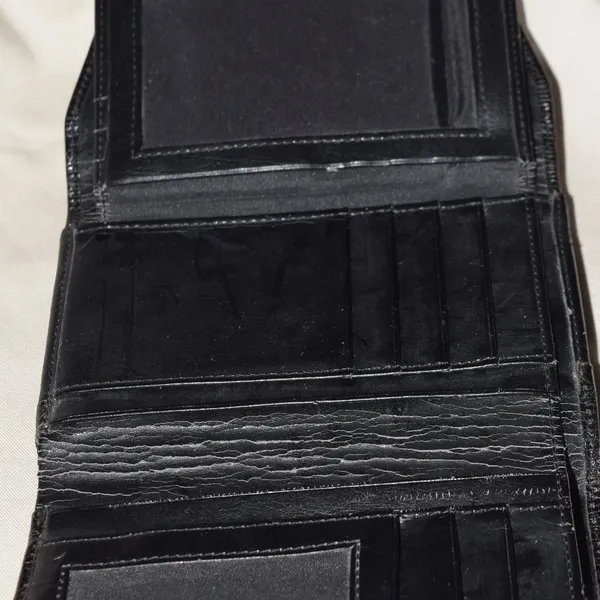 Aigner Wallet, Black, Lizard Embossed Leather - Image 8