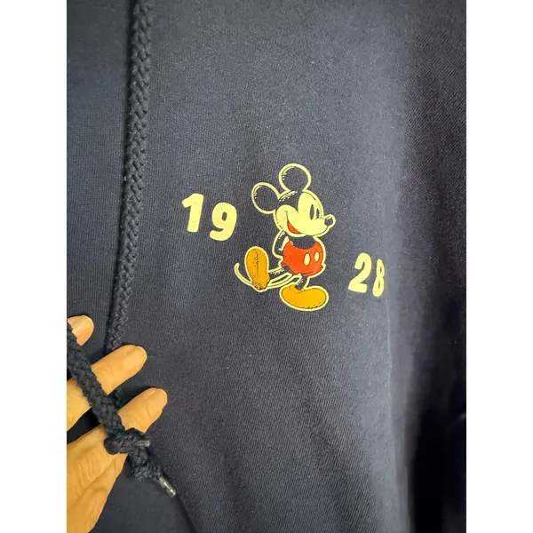 Disney Mickey Mouse Walt Disney World Zip Up Hoodie Navy Blue Graphic Jacket XXL - Image 3