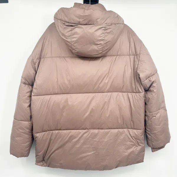 Abercrombie & Fitch Womens Taupe Hooded Oversized Puffer Jacket Coat Size‎ S - Image 12