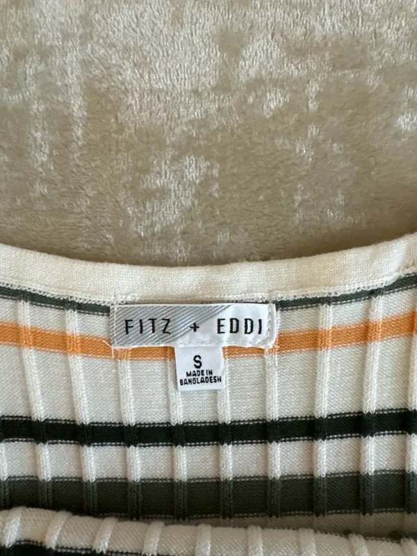 Fitz + Eddi Stripe Ribbed Stretch Cami Tank Top Size Small - Image 3