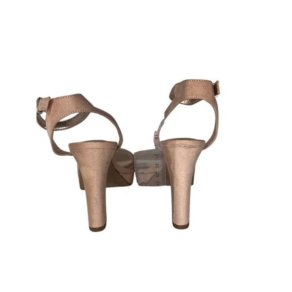 Kelly & Katie Sarafine‎ Tan Strappy Platform Heel Maple Sugar Microfiber 6.5 NWOT - Image 5