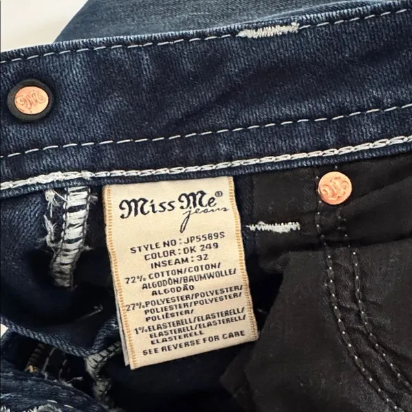 Miss Me Dark Indigo Skinny Jeans EUC - Image 6