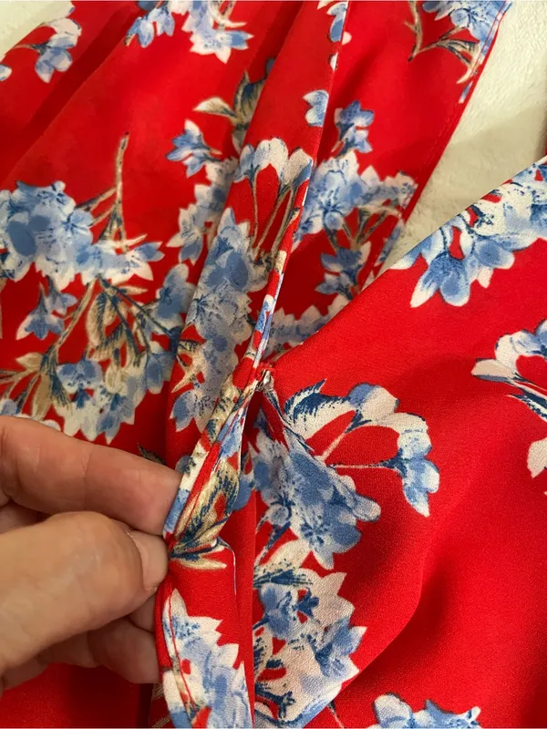 Lush Red Floral Sleeveless Maxi Dress with Open Back Size L NWT - Image 12