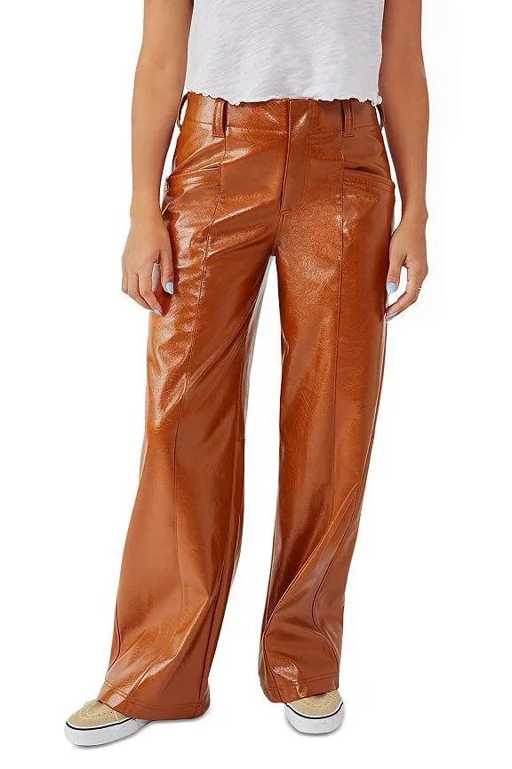 Free People Star Crossed Lovers Faux Leather Pants - Image 3