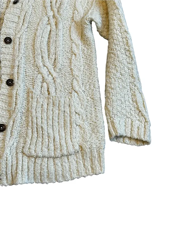 Pilcro Chunky Cable-Knit Cardigan Sweater Fisherman Preppy Coastal Grandmacore - Image 7
