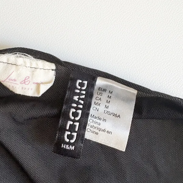 H&M Divided Womens Y2K Black Sheer Mesh Ruffle Rosette Whimsigoth Halter Top M - Image 3