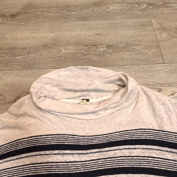 Free People Seaside Linen Slub Cowl Neck‎ Cropped Pullover Sweater Size Small S - Image 3