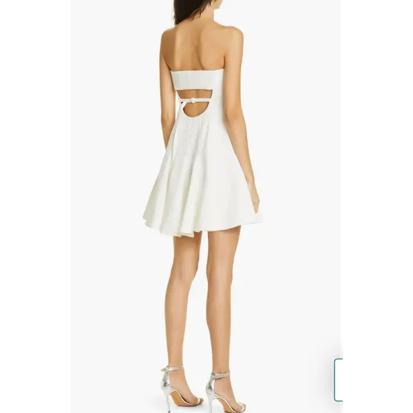 New! Cinq a Sept Arleen Strapless‎ Mini Dress in Ivory Sz 10 $495 - Image 4