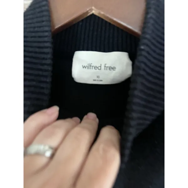 WILFRED FREE Artizia Black Cropped Turtleneck 100% wool sweater Women Size XL - Image 2