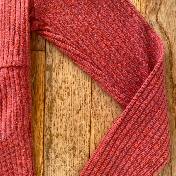 Urban Outfitters berry red ribbed square neck long sleeve top - Image 9