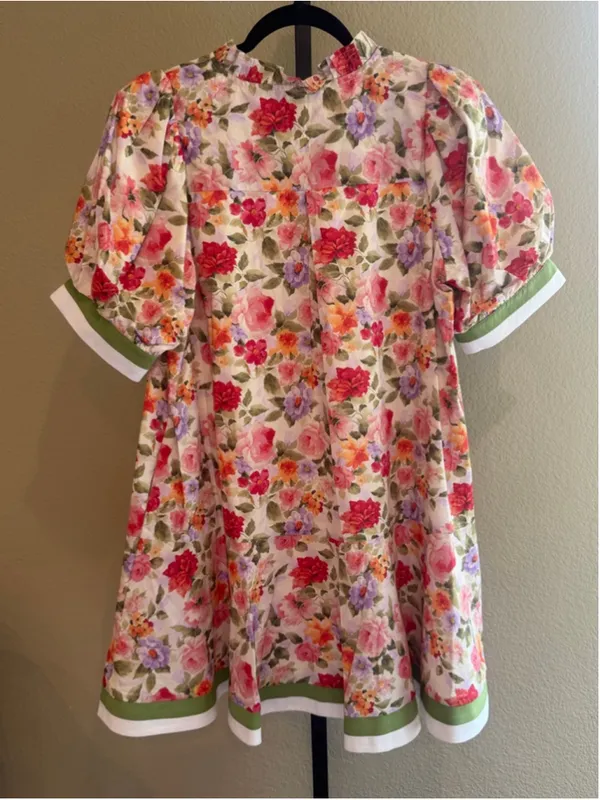 Entro Floral Print Contrast Trim Mini Dress Size S - Image 3