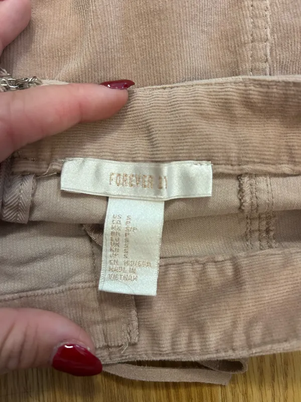 Forever 21 Tan/ Beige Courdory Skirt - Image 3