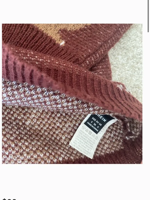 brown tan white gingerbread winter sweater - Image 6
