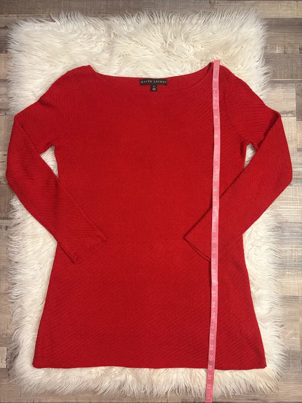 Ralph Lauren black label textured woven linen tunic sweater bateau neckline M - Image 6