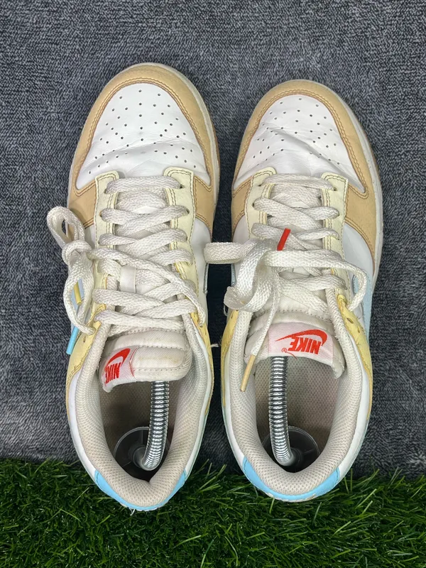 Nike Dunk Low Women’s Sneakers White Yellow Blue Gum Sole size 9 - Image 6