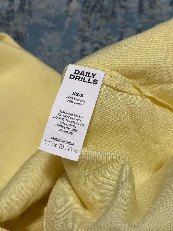 Daily Drills Linen Resort Pants Lemonade XS/S NWT - Image 6