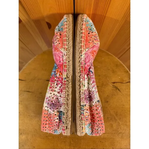 Gianni Bini Floral Multicolored Jeweled Espadrilles Size 6M - Image 5