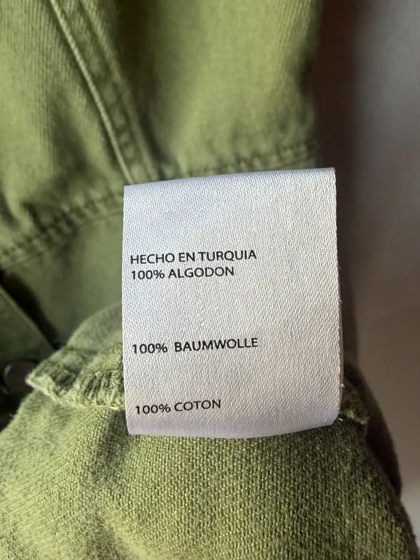 Urban Outfitters Olive Green Denim Mini Dress Size 6 Button Front Cotton Cottage - Image 5