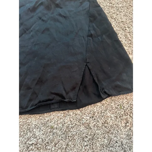 Wilfred Aritzia Muse Mini Skirt Black Viscose Side Slit Size 2 75002 - Image 3