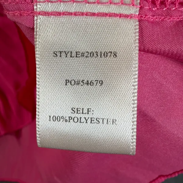 Current Air Pleated Sleeveless Blouse Women's Medium Pink Satin V-Neck Flowy - Image 7