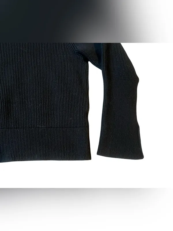 Banana Republic Black Ribbed Cowl-Neck Sweater - Image 4