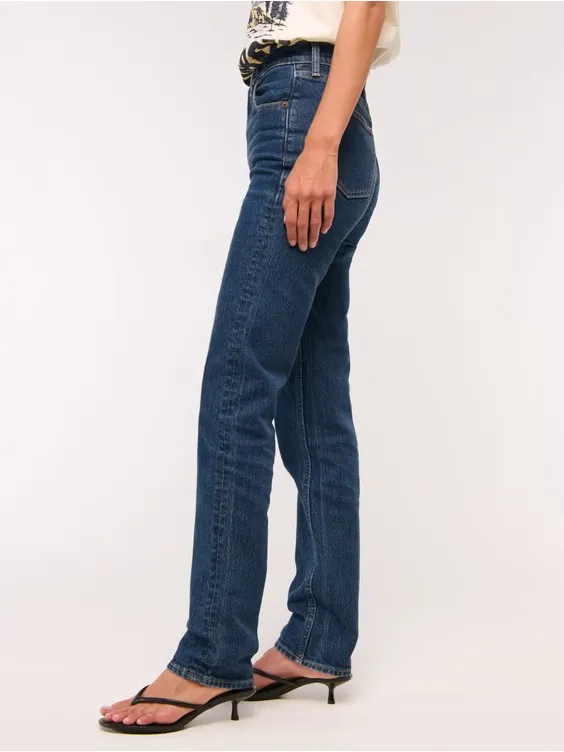 Abercrombie‎ & Fitch The 90s Straight Jean Ultra High Rise Curve Love Size 8/29R - Image 3