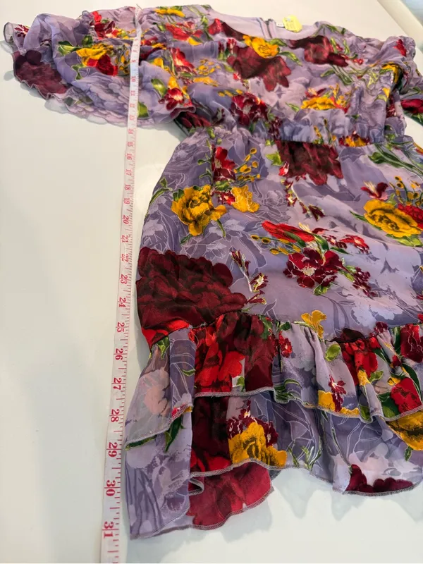 Alice‎ + Olivia Katrina Silk Blend Dress In Water Lotus Lavander Size S/M - Image 13