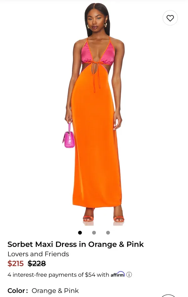 Lovers + Friends Sorbet Maxi Dress Orange Pink - Image 3