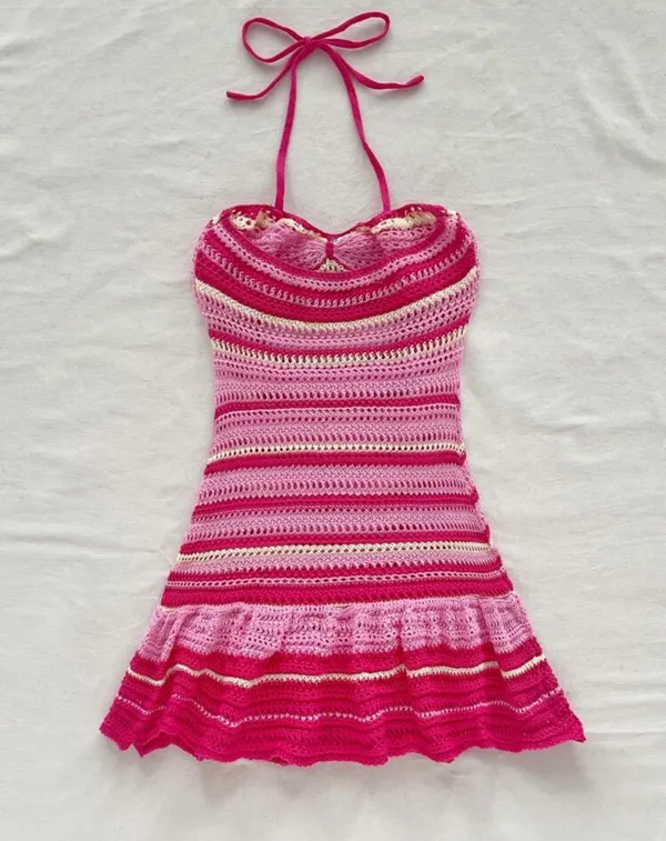 Knit pink dress Size M - Image 3