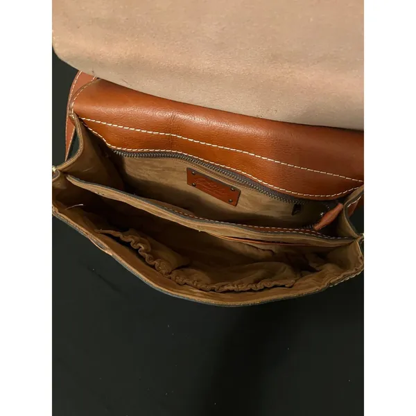 Patricia Nash Leather Crossbody Flap Magnet‎ Closure Tan Handbag New - Image 5