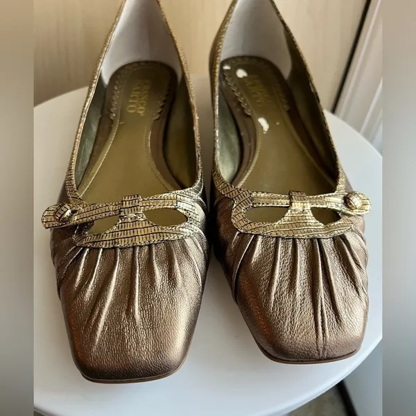 Franco‎ Sarto Metallic Brown/Gold Leather Flats - Size 7 - Image 7