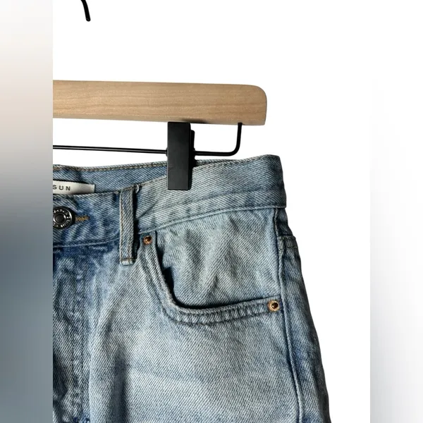 PacSun‎ Vintage High Rise Denim Shorts 27 Light Wash Frayed Cutoff - Image 3