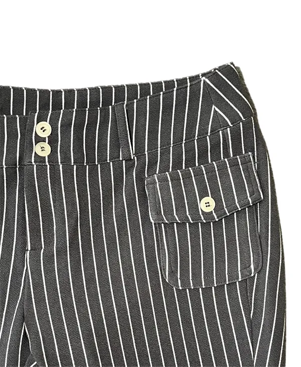 🍙 NWOT SHEIN ICON Gray/White Pinstriped Fit & Flare Pants - Image 4