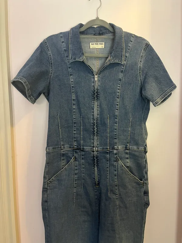 Free People Jayde Denim Jumpsuit - Image 2