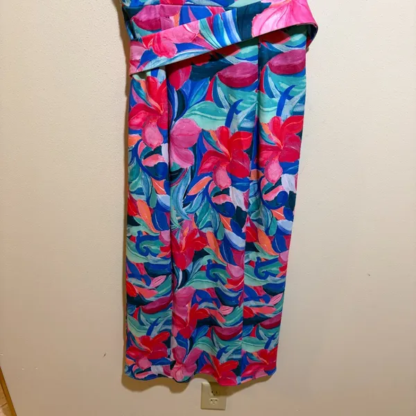 Show Me Your Mumu Eden Midi Dress Hibiscus Punch Tropical Floral - Image 11