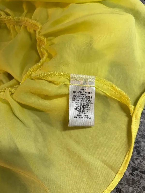 fab'rik Neon Yellow One-Shoulder Top - Image 5