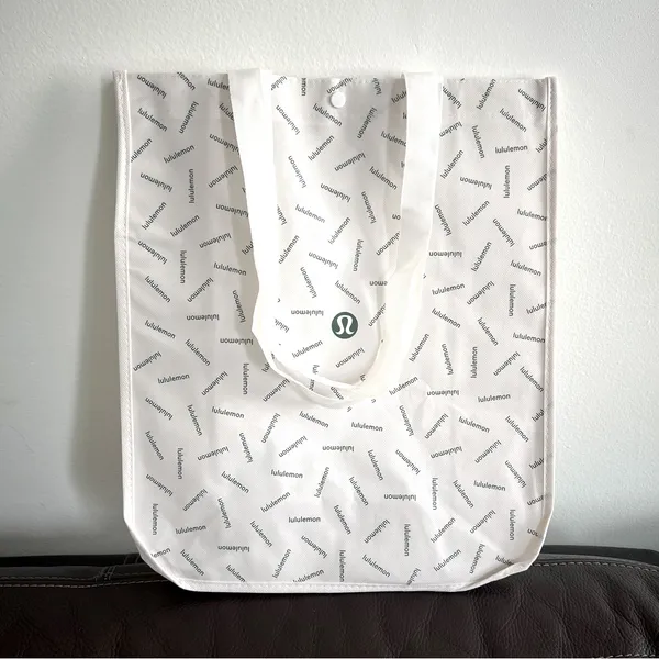 Lululemon Athletica Large Shopping Bag, Color White, NEW - Image 2