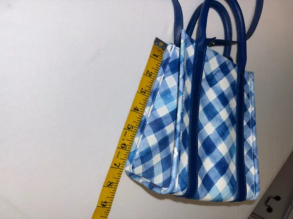 Bath & Body Works Blue Gingham Mini Tote Bag with Strap & handles NWOT - Image 3