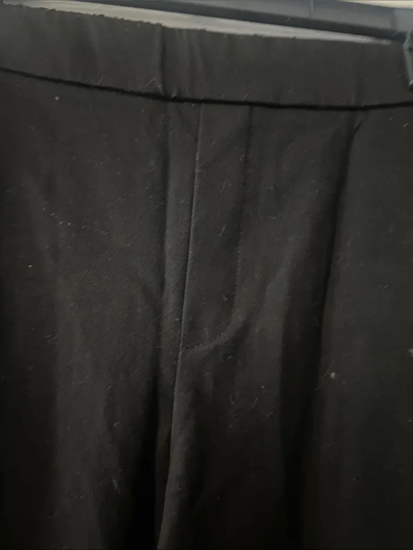 Mango Black Straight-Leg Pants with White Side Stripe - Image 3