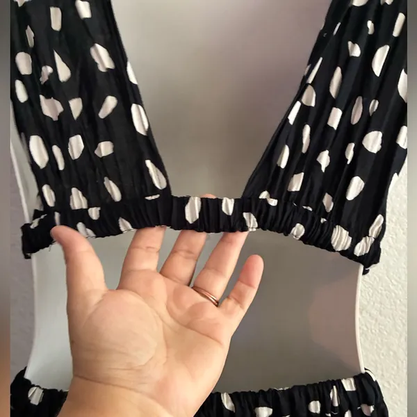 ASOS Front Slits Back Cut Out Black and White Patterned Maxi Beach Dress 2 - Image 11