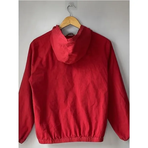 Brandy Melville John Galt Cotton Red Zip Up Jacket Hooded Windbreaker - Image 2