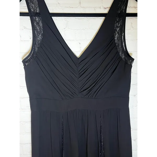 BCBGeneration Black Lace Insert Trim Wedding Guest Maxi Evening Gown Dress Sz‎ 8 - Image 5