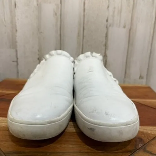Kate Spade‎ Women's Lillie White Ruffle Slip-On Sneakers Size 6.5 Casual Flats - Image 2