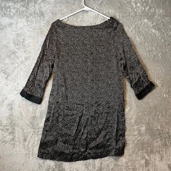 Zara Women's Animal Leopard Print‎ Shift Dress Size Small 100% Silk - Image 8