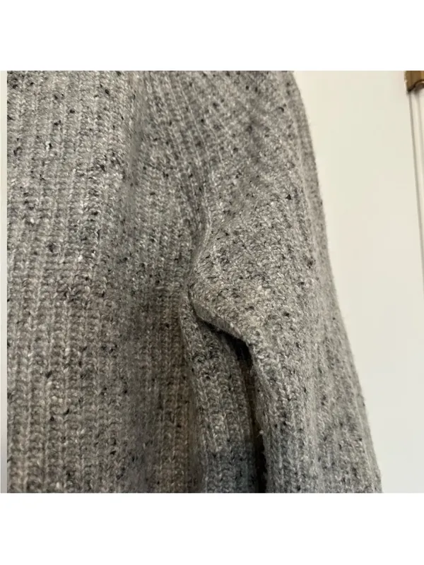 J. Crew Donegal Turtleneck Sweater Lambs Wool Gray Womens Large Scandi Minimal - Image 5